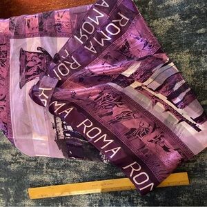 Vintage Purple Roma Silk Scarf made in Italy in excellent condition
